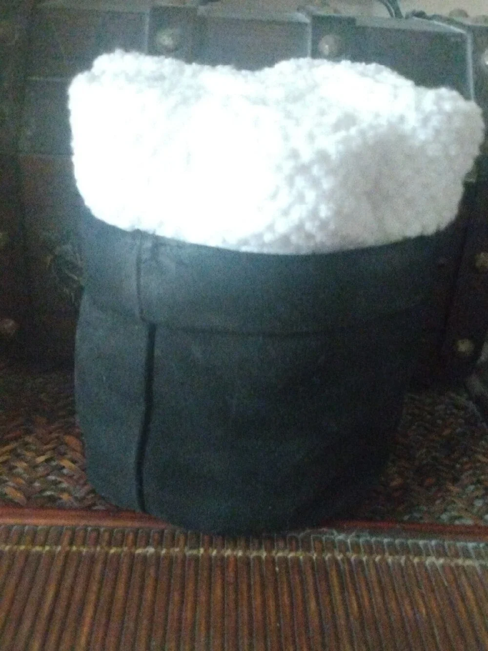 Black Cat Plush-Lined Pet Storage Basket